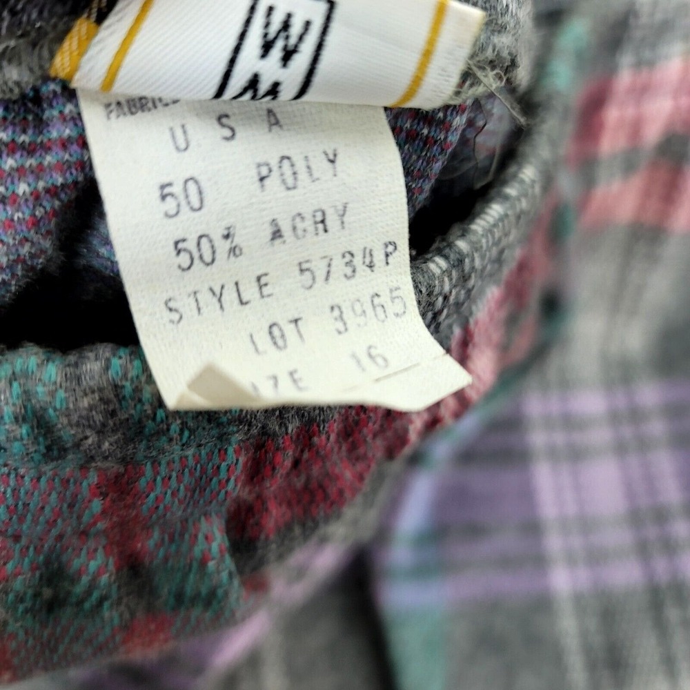 Wardrobe Maker Vintage 70s Plaid A-Line Skirt USA Elastic Waist Academia - Picture 6 of 7